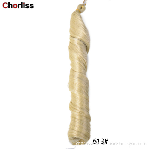 150g Silky Loose Body  Wave Spiral Curl Attachment Wavy Braiding Hair Bundle Hairstyles Crochet Braids Synthetic Extensions